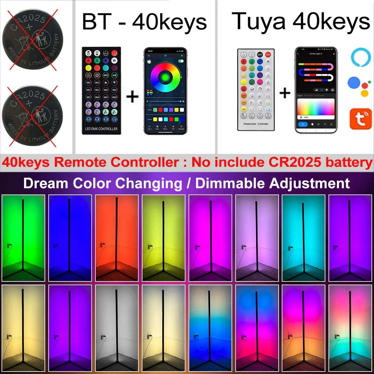 Smart RGB Corner Floor Lamp for Modern Living Room and Gaming Setup