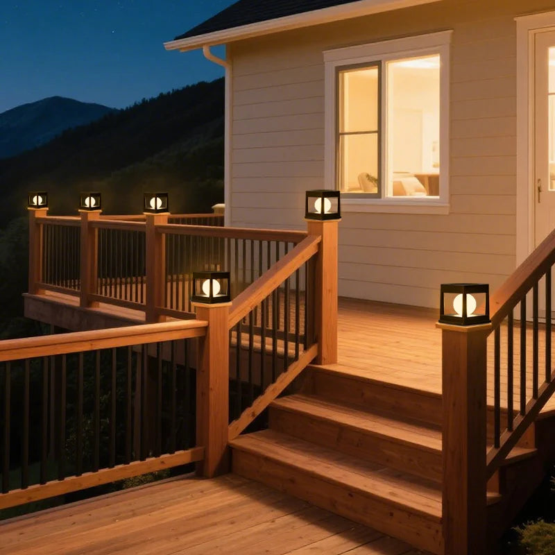 Solar LED Post Cap Light for Garden Fences and Patio Decking