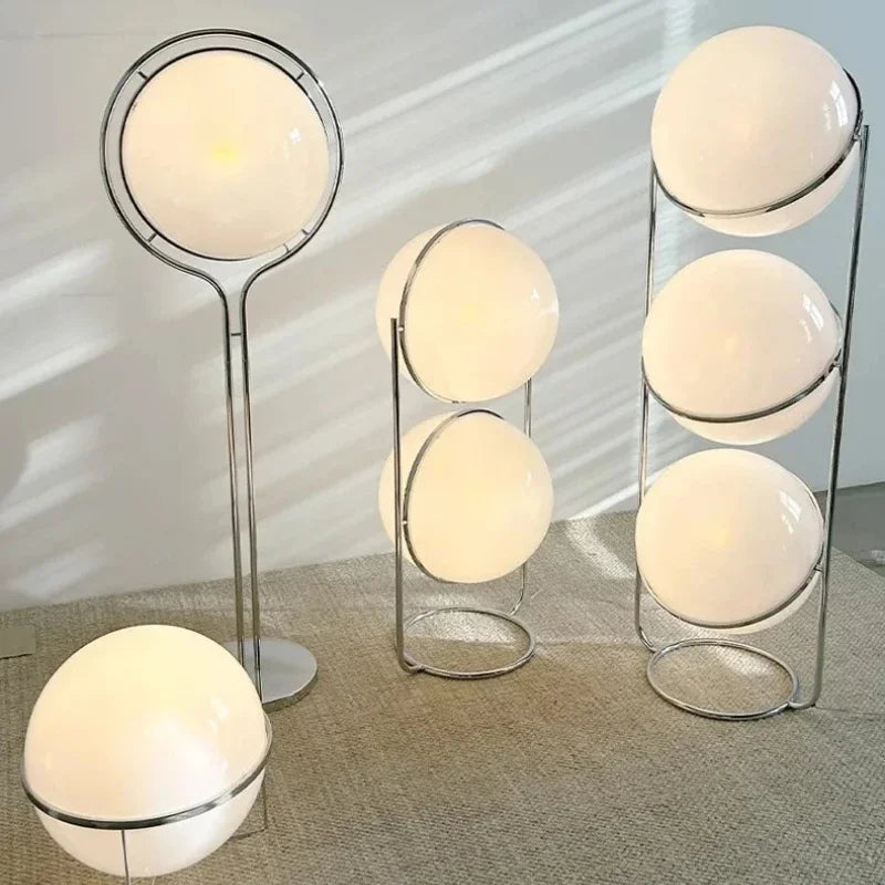 Modern Chrome and Acrylic Globe Floor Lamp for Hotel and Living Rooms