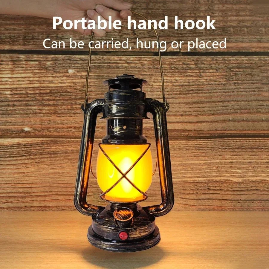 Portable Vintage LED Table Lamp for Cafe Ambiance and Outdoor Living