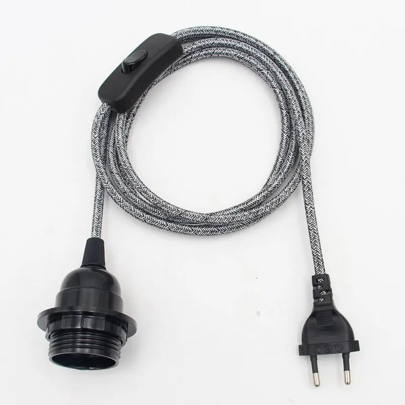 DIY Fabric Pendant Light Cord with Switch for Custom Lighting