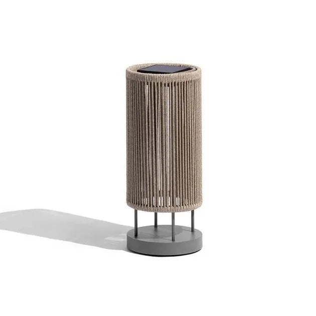 Nordic Rattan Solar Standing Lamp for Garden Balcony and Courtyard Decor