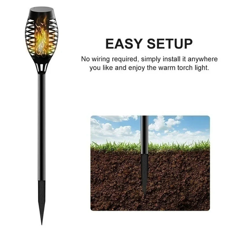 Solar LED Flame Torch Light for Garden and Outdoor Path Decor