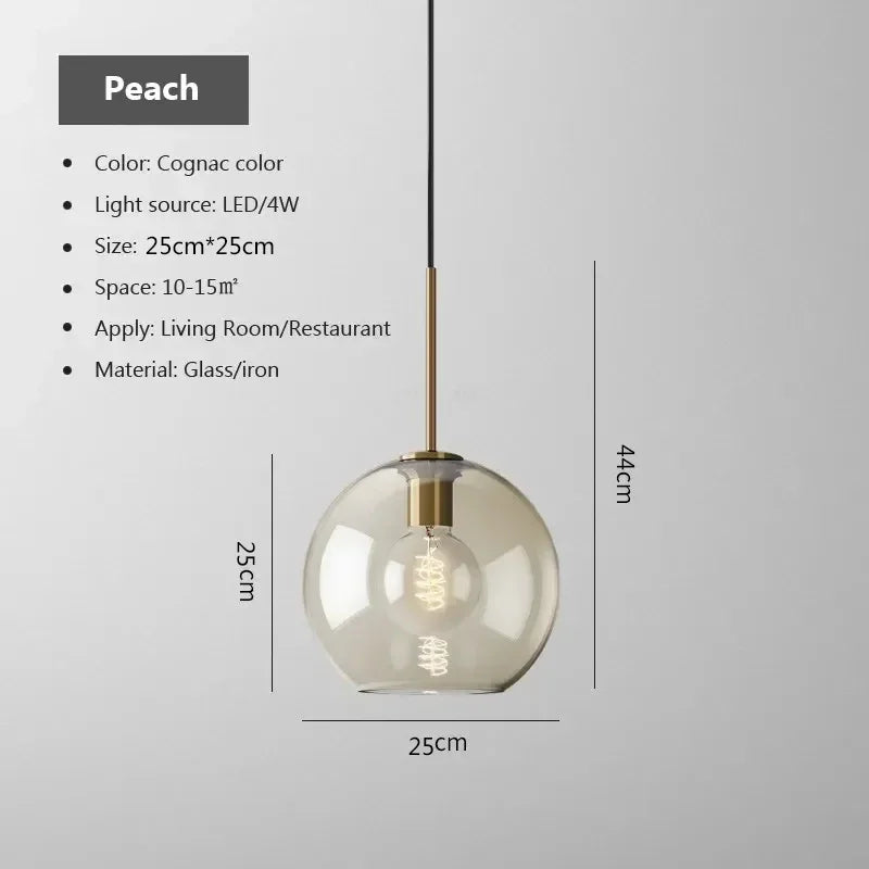 Nordic Glass Pendant Chandelier for Modern Dining Rooms and Cafes