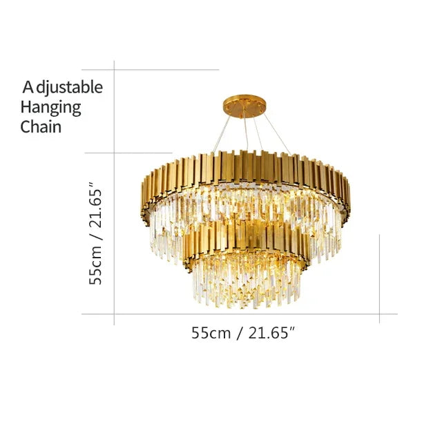 Modern Gold and Black Crystal Chandelier for Luxury Hotel and Living Room