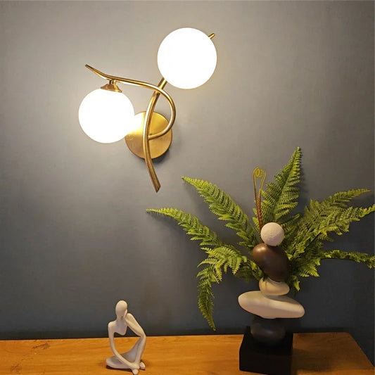 Nordic Glass Ball Wall Lamp for Modern Bedrooms and Hallways