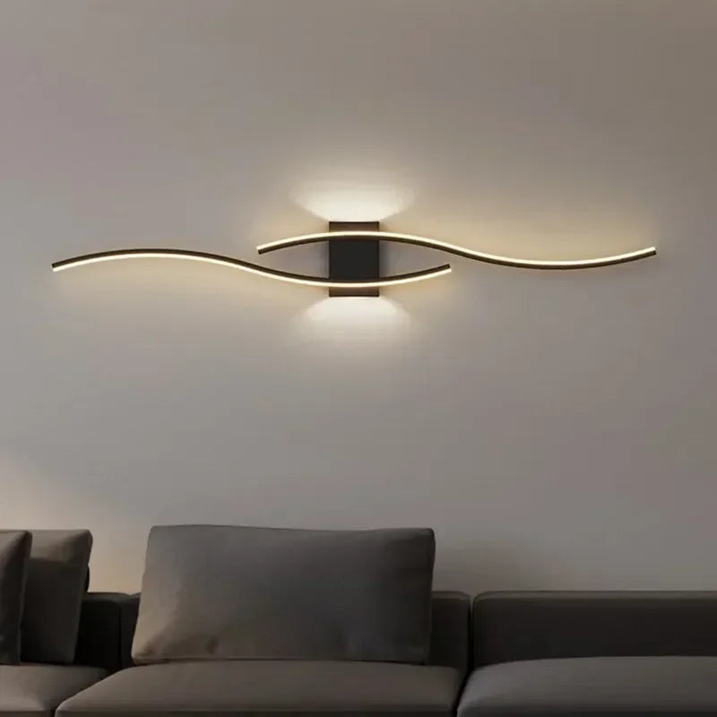 Modern LED Long Strip Wall Sconce for Living Rooms and Restaurants