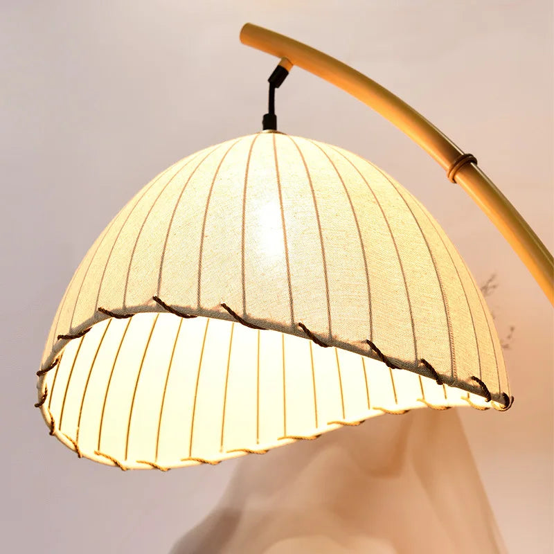 Handmade Bamboo Floor Lamp for Rustic Living Room and Hotel Decor