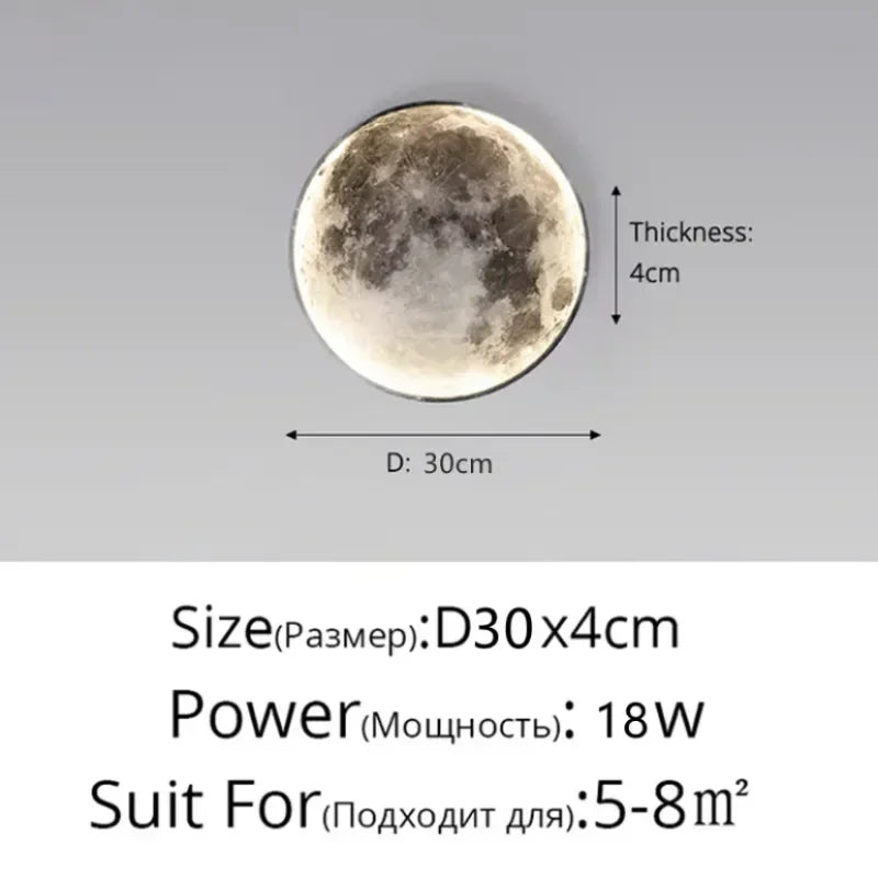 Nordic Lunar Wall Light for Modern Living Room and Bedroom Decor