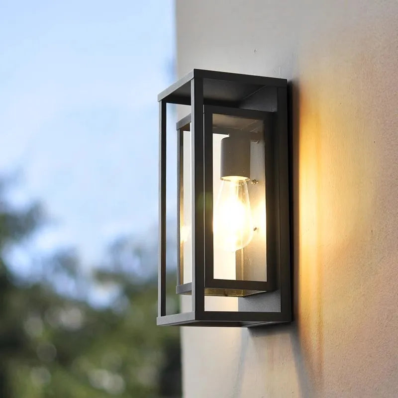 Industrial Glass Wall Lamp for Modern Outdoor Spaces and Patios