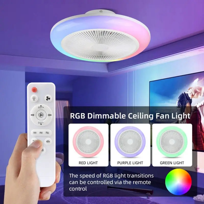 Modern LED Ceiling Fan with Remote Control for Living Room Ambience