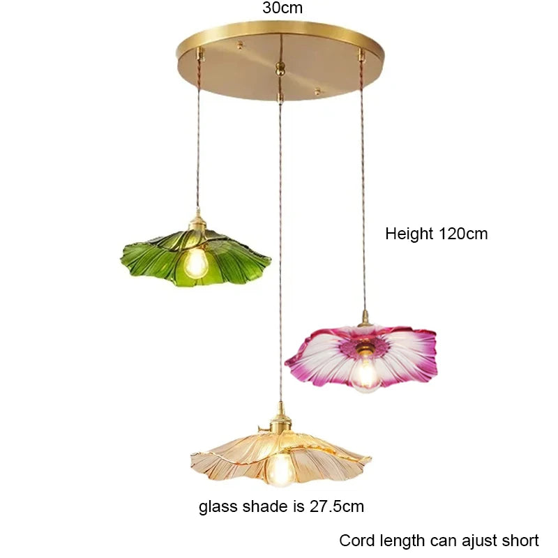 Vintage Floral Glass Pendant Light for Elegant Dining Rooms and Cafes