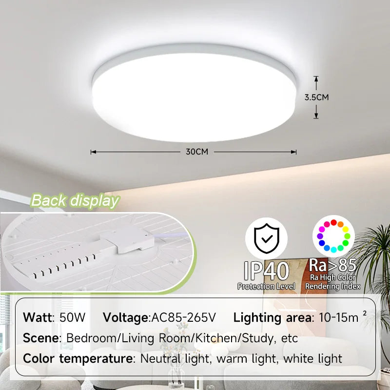 Modern Ultra-Thin LED Ceiling Light for Contemporary Bedrooms and Kitchens