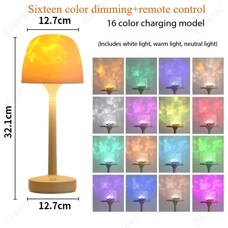 Water Ripple Mushroom Table Lamp for Hotel Bars and Living Room Decor