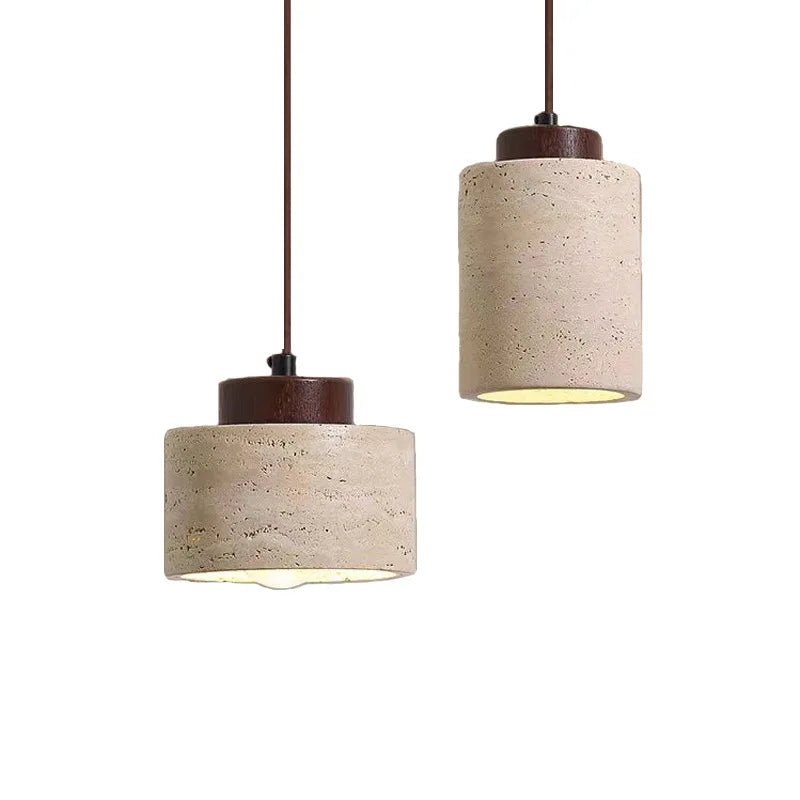 Modern Travertine Stone Pendant Light for Kitchen Islands and Dining Rooms