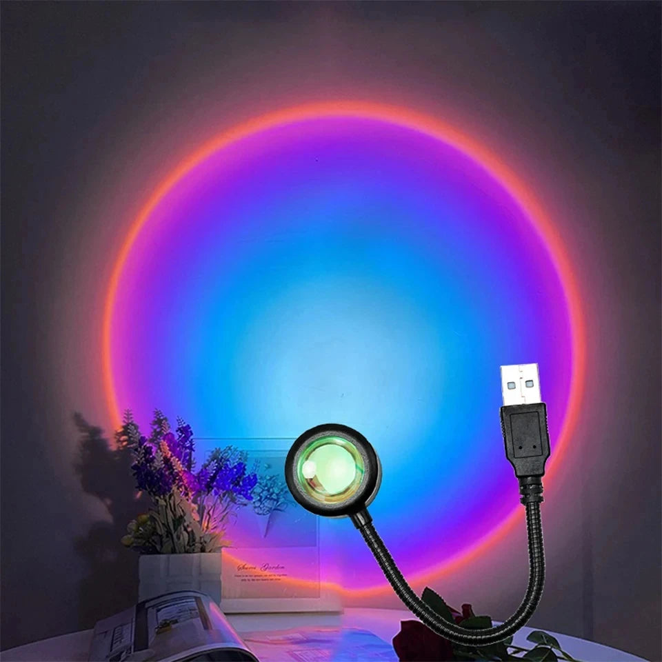 Ambient Sunset Projection LED Lamp for Modern Living Room Decor