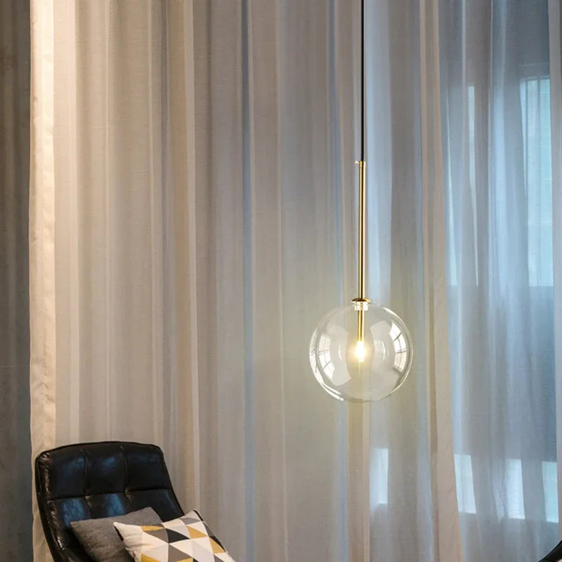 Modern Gold Glass Pendant Light for Contemporary Kitchens and Living Rooms