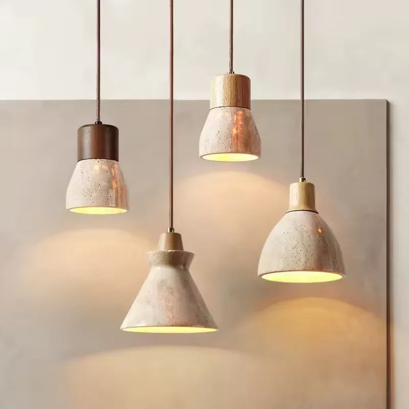 Travertine Stone Pendant Light for Modern Kitchens and Restaurant Interiors