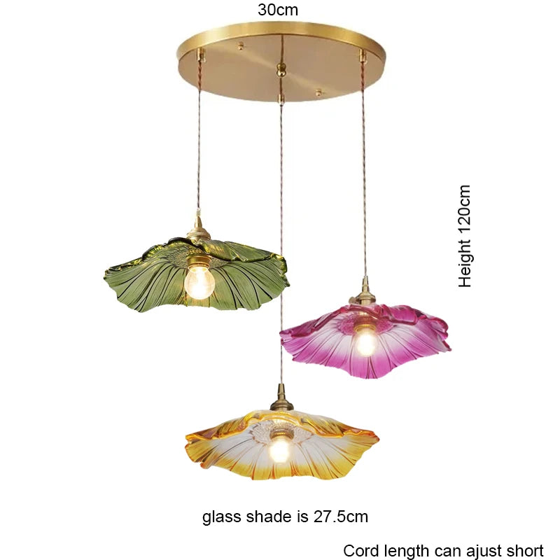 Floral Glass Pendant Light for Modern Dining Rooms and Cafes