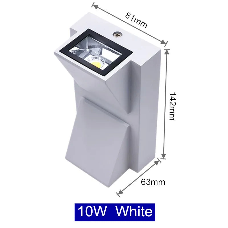 Modern Waterproof LED Wall Light for Outdoor Garden and Patio Spaces