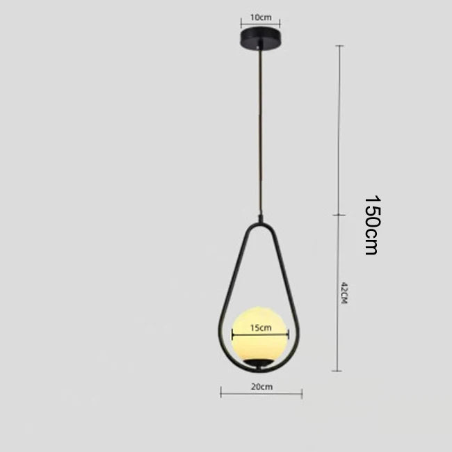 Nordic Glass Globe Pendant Light in Brass for Modern Dining Rooms