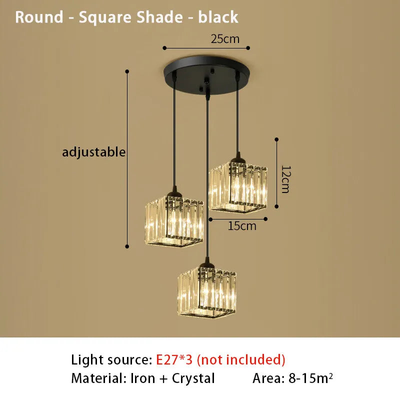 Modern Crystal LED Pendant Light for Elegant Dining and Living Rooms