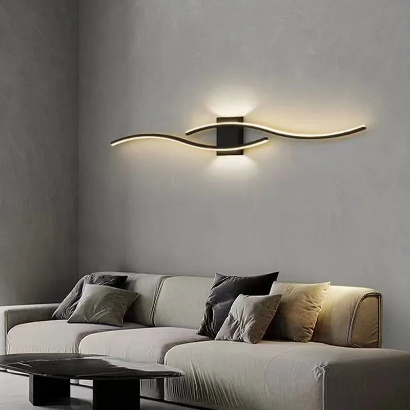 Modern LED Strip Wall Lamp for Living Room and Bedroom Interiors