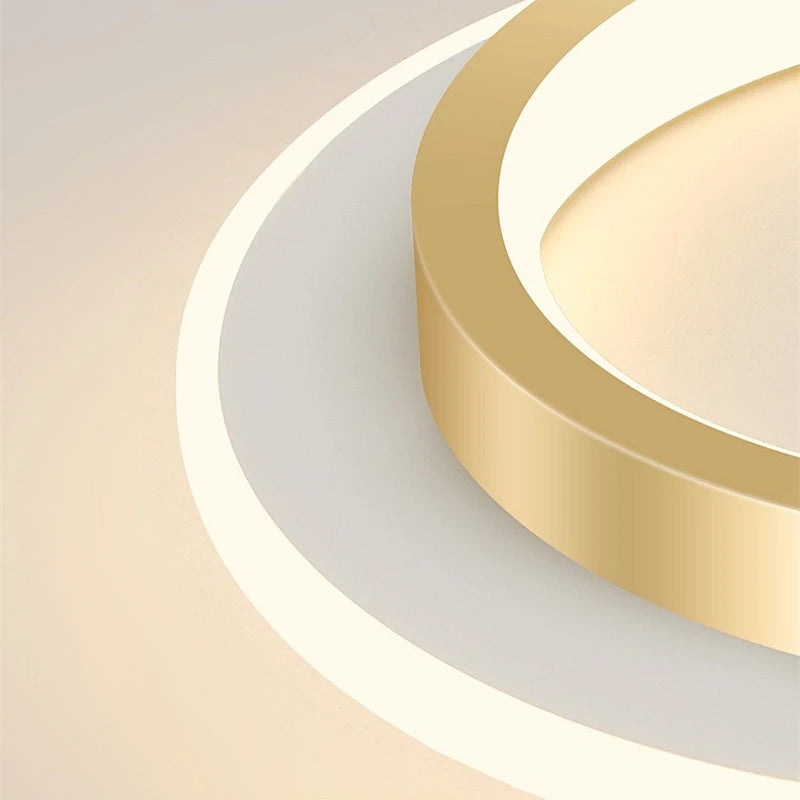 Modern Gold Metal LED Ceiling Light for Hallways and Staircases