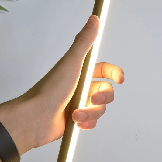 Modern Minimalist LED Floor Lamp in Gold for Living Rooms and Offices