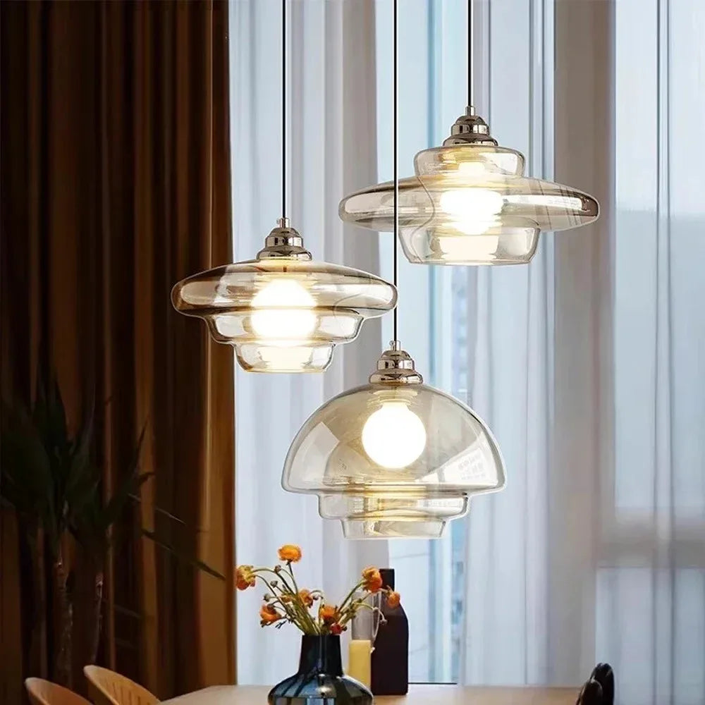Nordic Glass Pendant Light for Modern Studios and Coffee Bars