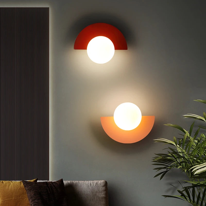 Modern Round Wall Sconce for Bedroom and Hallway Lighting