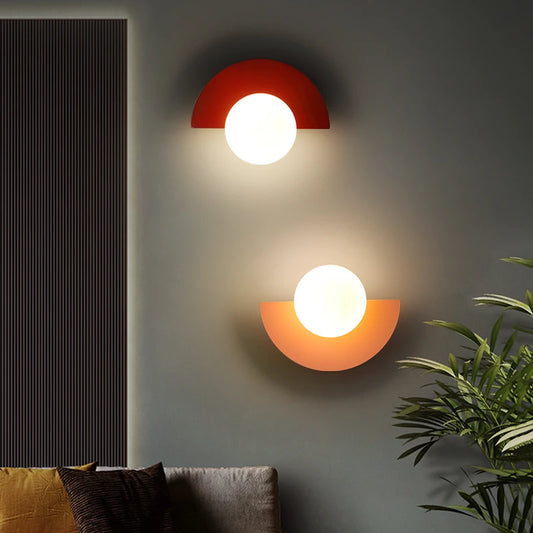 Modern Round Wall Sconce for Bedroom and Hallway Lighting