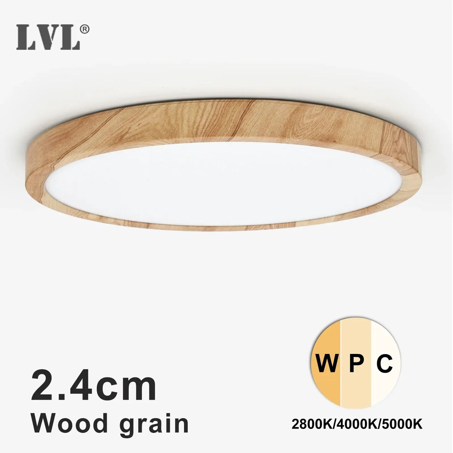 Modern LED Flush Mount Ceiling Light with Wood Grain for Home Interiors