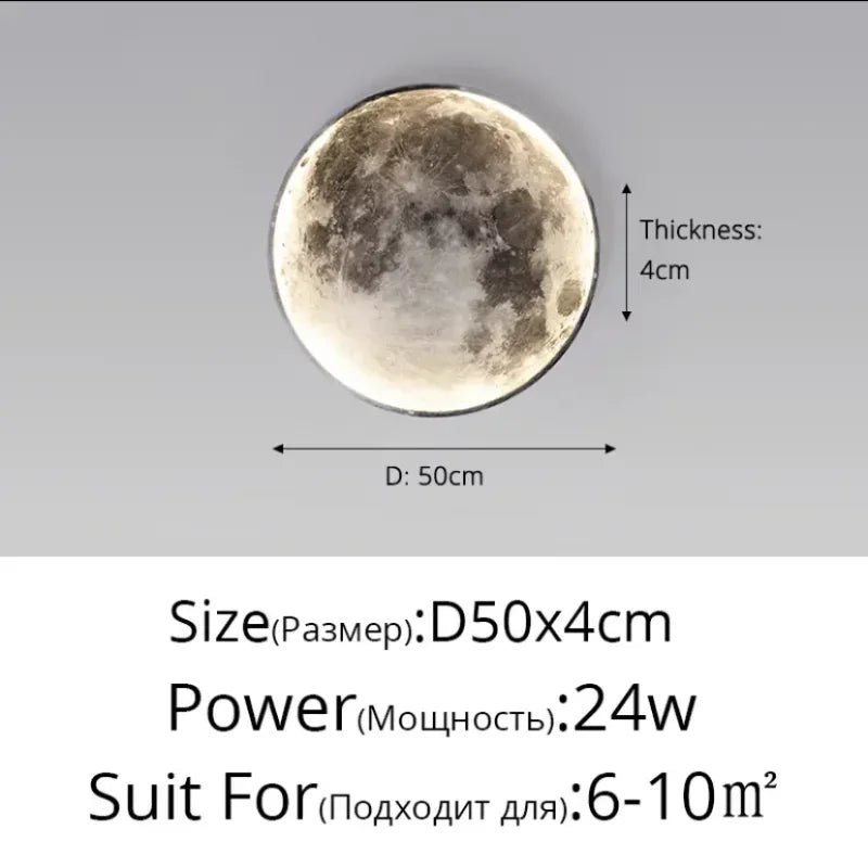 Nordic Lunar Wall Light for Modern Living Room and Bedroom Decor