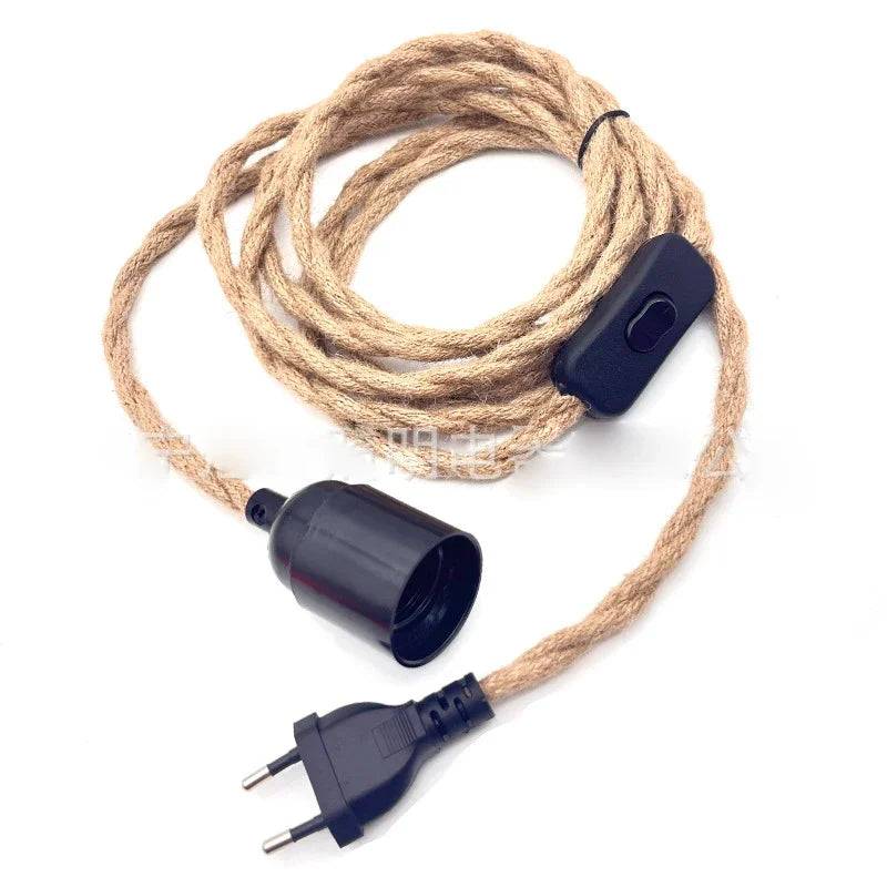 Industrial Rope Pendant Light for Rustic Bedroom and Hallway Decor