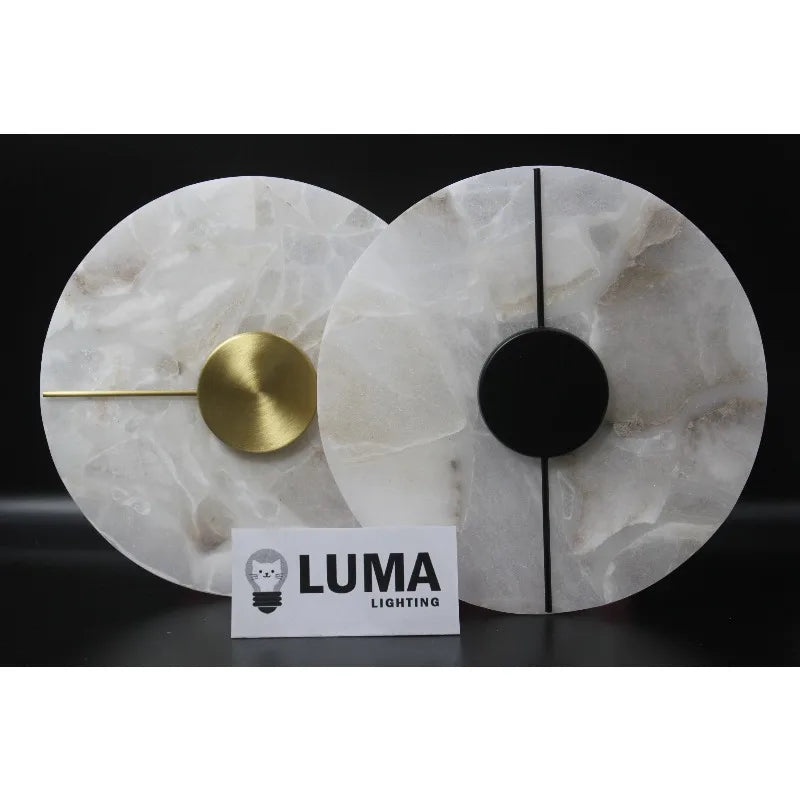 Modern Marble and Copper Wall Sconce for Bedroom and Living Room