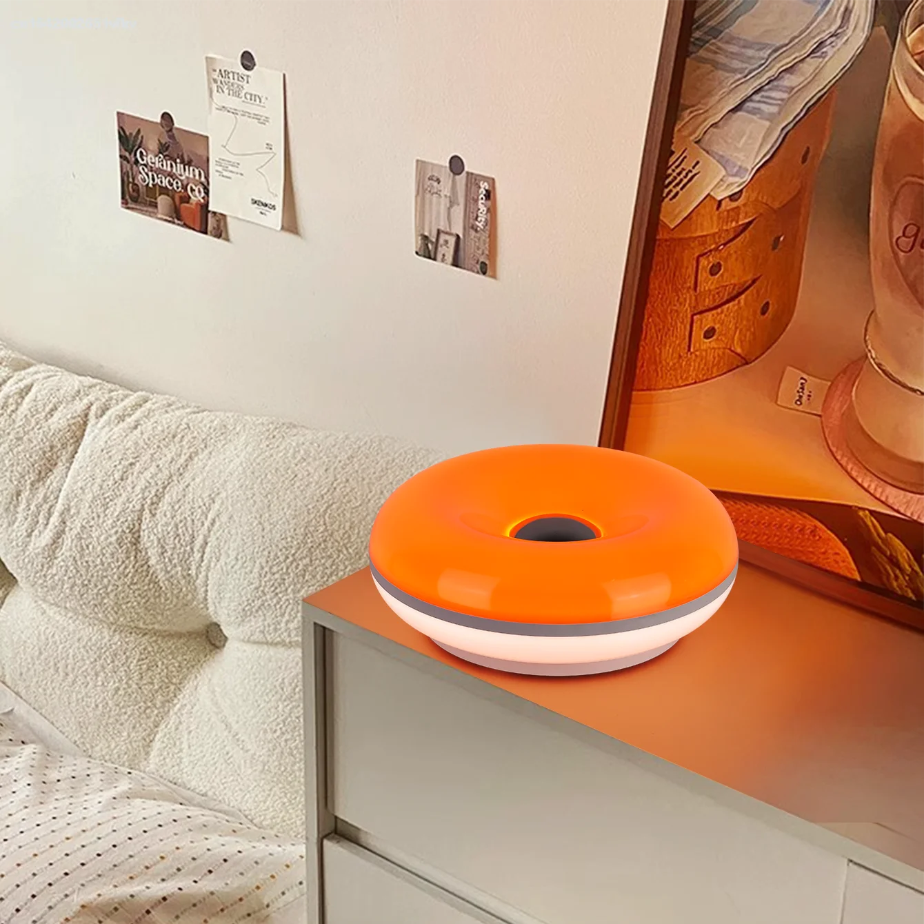 Bauhaus Donut Table Lamp with USB Port for Modern Bedrooms and Cafes