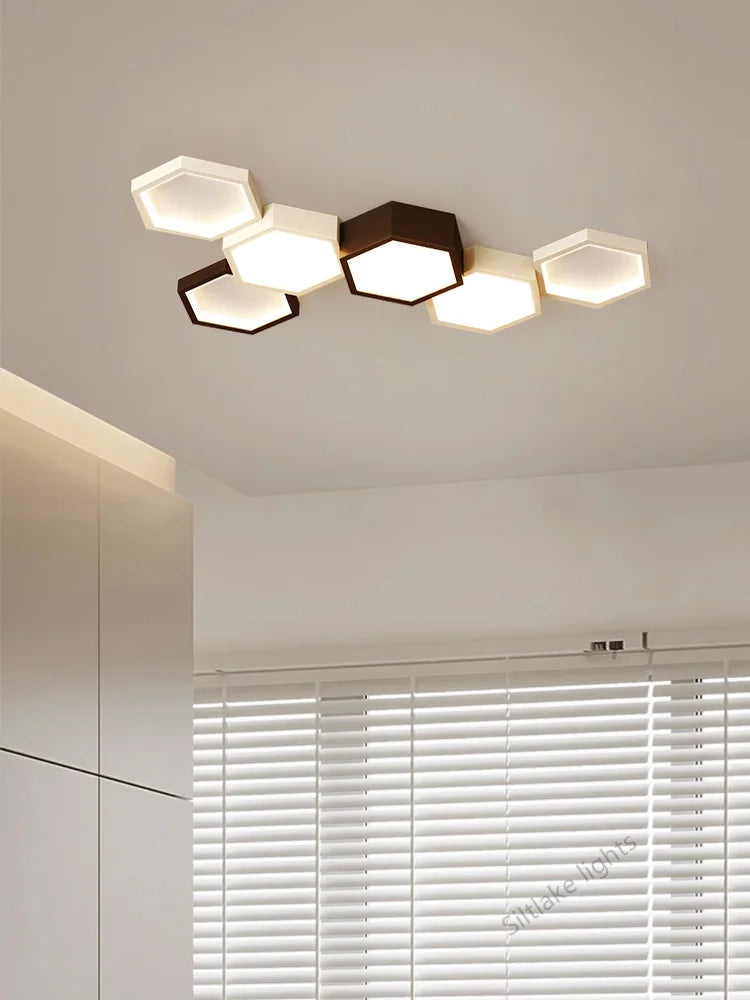 Modern Honeycomb Ceiling Light for Artistic Living Rooms and Dining Spaces