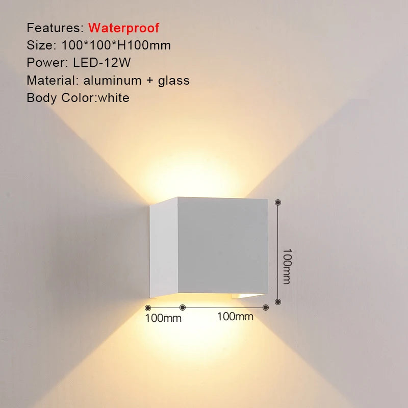 Modern Aluminum Waterproof LED Wall Sconce for Outdoor Patios and Gardens