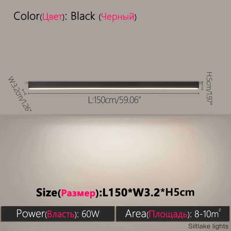 Minimalist LED Linear Ceiling Light for Modern Living Rooms and Offices