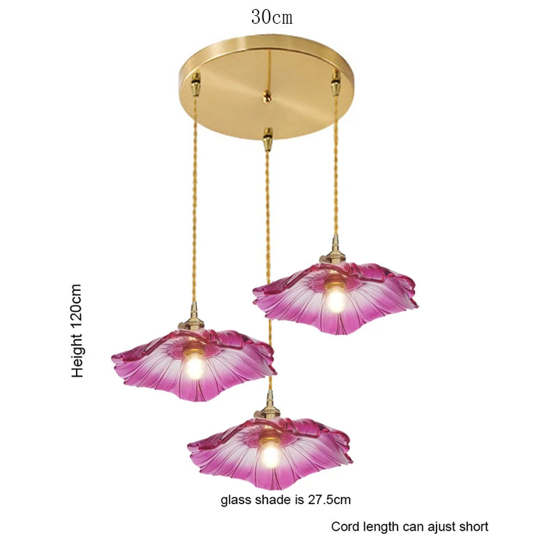 Floral Glass Pendant Light for Modern Dining Rooms and Cafes