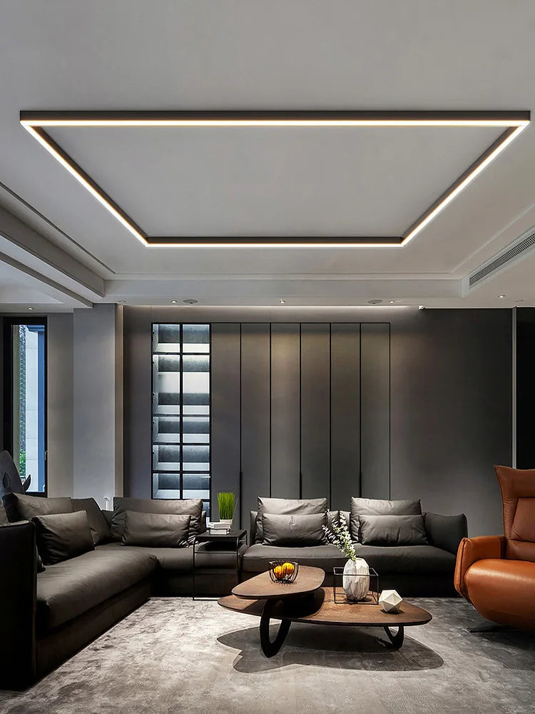 Minimalist LED Linear Ceiling Light for Modern Living Rooms and Offices