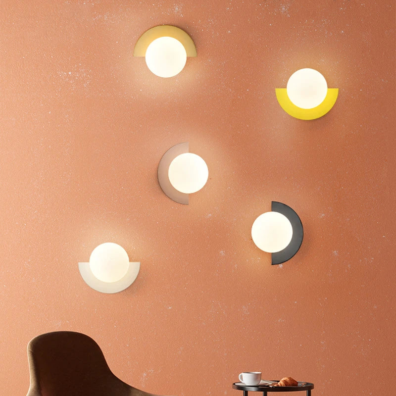 Modern Round Wall Sconce for Bedroom and Hallway Lighting