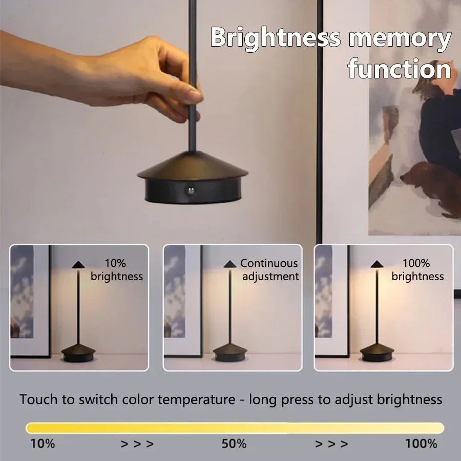 Rechargeable LED Table Lamp for Modern Restaurants and Coffee Shops