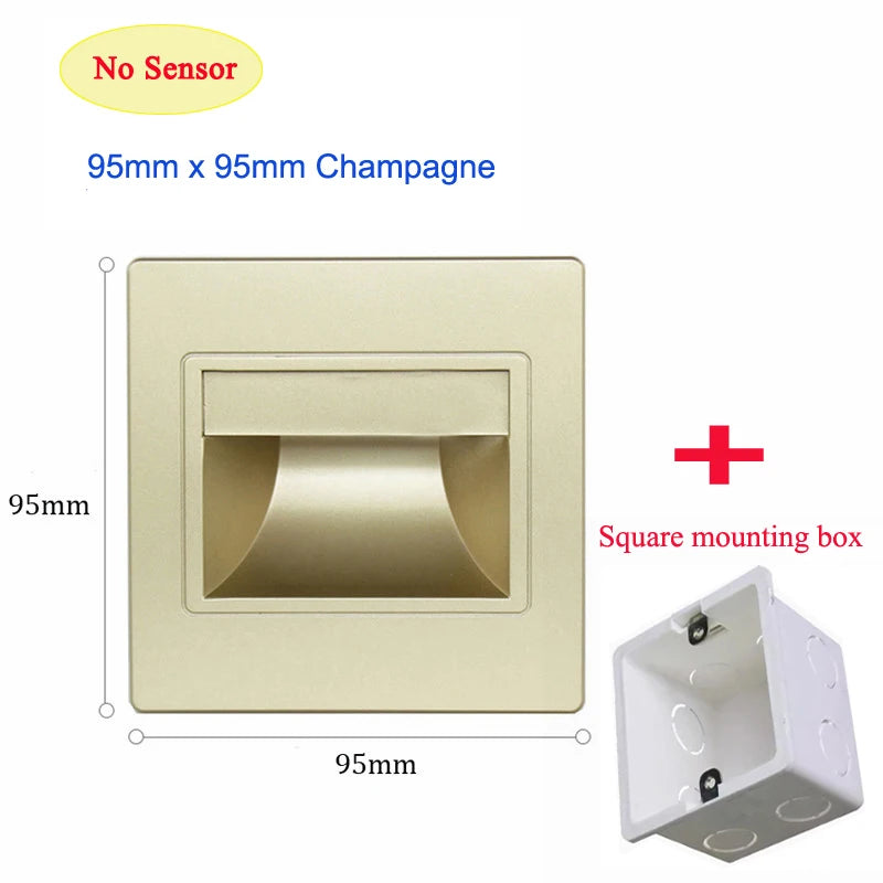 Modern LED Recessed Step Light for Staircases and Hotel Hallways