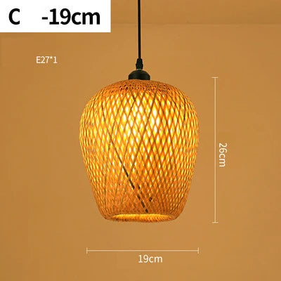 Handmade Rattan Bamboo Pendant Light for Rustic Cafes and Restaurants