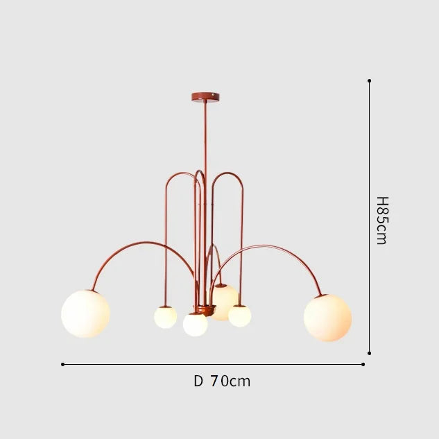 Nordic Glass Globe LED Chandelier for Modern Dining Rooms and Cafes