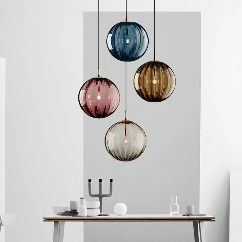 Modern Glass Globe Pendant Light for Contemporary Dining and Kitchen Spaces