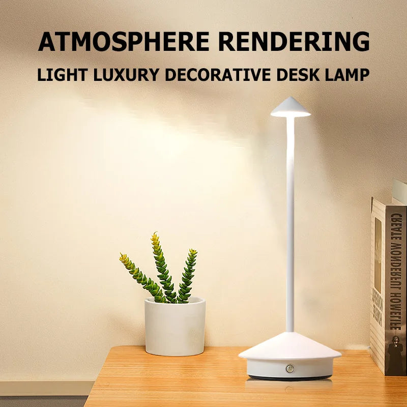 Rechargeable Touch LED Table Lamp for Modern Restaurants and Hotels