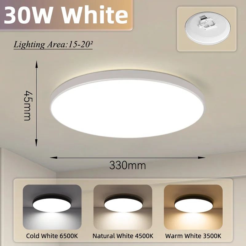 Modern Flush Mount LED Ceiling Light for Bathrooms and Kitchens